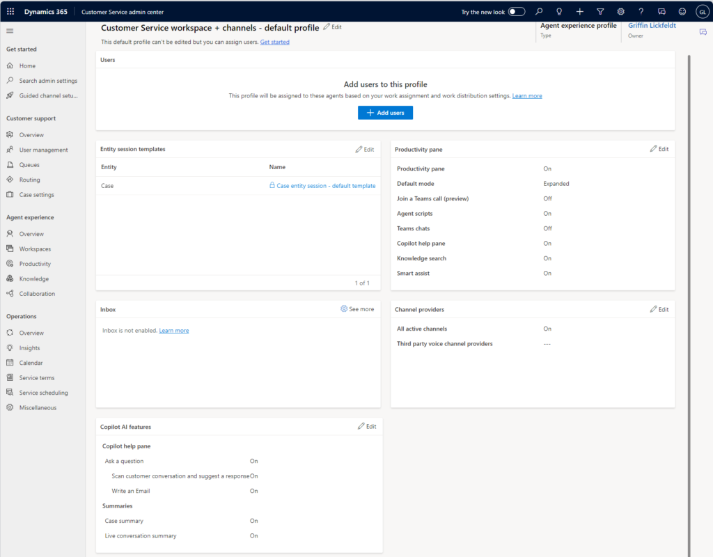 Agent Experience Profiles